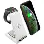 Wireless Charger Stand 3 in 1 Wireless Charging Station for Apple Watch 5/4/3/2/1 Airpods 2/ Pro Premium Qi-Certified Fast Cordless Charger for iPhone 11/Xs/X Max/XR/X/8/8Plus/Samsung S9/Note9-White