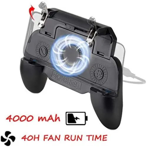 PUBG Mobile Controller 4000mAh, COCASES Power Bank Cooling Fan L1R1 Phone Trigger Game Joystick Grip Gamepad for 4.5-6.5 Phone PUBG Mobile Controller 4000mAh, COCASES Power Bank Cooling Fan L1R1 Phone Trigger Game Joystick Grip Gamepad for 4.5-6.5 Phone
