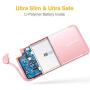 Luxtude PowerEasy Portable Charger for iPhone, 5000mAh Slim Power Bank, Portable iPhone Charger with Built in Cable (Apple Certified), Fast Charging Portable Phone Charger for iPhone11/X/7/6 Rosegold