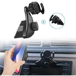 CD Slot Car Grips Phone Holder for Collapsible Grip/Socket Mount Users, Air Vent Clip Car Mount for Phone Stand Compatible with iPhone 11 Pro Max XR Xs X 8 7 Plus Galaxy Note10 9 S10