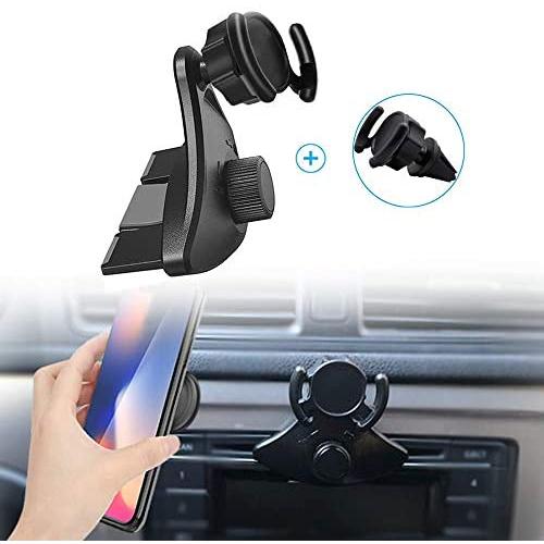 CD Slot Car Grips Phone Holder for Collapsible Grip/Socket Mount Users, Air Vent Clip Car Mount for Phone Stand Compatible with iPhone 11 Pro Max XR Xs X 8 7 Plus Galaxy Note10 9 S10
