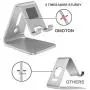 OMOTON [2 Pack] Cell Phone Stand Phone Holder for Desk, Desktop Cell Phone Stand Compatible for All iPhone and Android Smartphone (Silver)