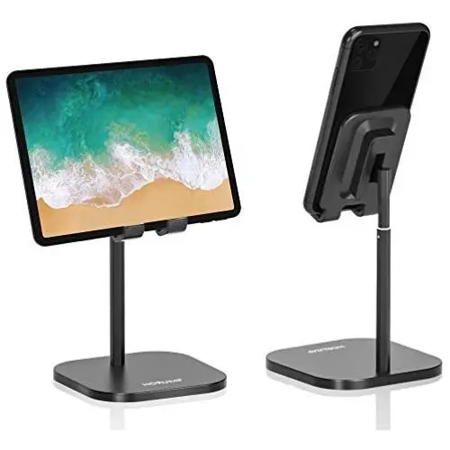Cell Phone Stand for Desk, HORUMP Angle Height Adjustable Phone Holder Stand for Desk, Compatible with iPhone, iPad, Kindle, Tablet, All Mobile Phones Cell Phone Stand for Desk, HORUMP Angle Height Adjustable Phone Holder Stand for Desk, Compatible with iPhone, iPad, Kindle, Tablet, All Mobile Phones