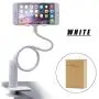 Universal Cell Phone Holder, Lazy Bracket Mobile Phone Stand, Flexible Gooseneck Long Arm Clip by AUXO-FUN (White) Universal Cell Phone Holder, Lazy Bracket Mobile Phone Stand, Flexible Gooseneck Long Arm Clip by AUXO-FUN (White)