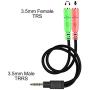 ENVEL 3.5mm Jack Cable Headset Adapter Kit CTIA for Laptop,Mac,PS4,Smartphone,Xbox One,Tablet Earphone with Headphone/Microphone Simultaneously Y Splitter Audio 2 Female to 1 Male