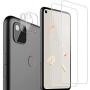[4-Pack] FilmHoo 2 Pack Tempered Glass Screen Protector+2 Pack Camera Lens Protector for Google Pixel 4A,9H Hardness [Anti-Scratch][Bubble Free]