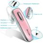Bluetooth Earpiece for Cell Phones - GLCON Hands Free Wireless Bluetooth Headset with Noise Cancelling Mic for Driver Trucker Business - Bluetooth Headphones Earbuds for iPhone iPad Android (Pink)