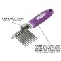 Poodle Pet Dematting Fur Rake Comb Brush Tool - with Long 2.5 Inches Steel Safety Blades for Detangling Matted or Knotted Undercoat Hair.