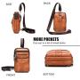Mens Multi-purpose Waist Bag Fashion Sling Bag Daily Backpack(Orange)