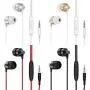 5 Pack Earbud Headphones with Microphone & Remote (G08), 3.5mm in-Ear Stereo Sound Corded Earphones Headsets Accessory Compatible with iOS Android Smartphone, Laptop, MP3, Gaming, Chromebook
