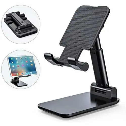 Elihome Cell Phone Stand, Foldable Portable iPad Stand Adjustable Phone Holder for Desk Sturdy Metal Desktop Stand Compatible with Smartphone iPad Tablet Kindle Elihome Cell Phone Stand, Foldable Portable iPad Stand Adjustable Phone Holder for Desk Sturdy Metal Desktop Stand Compatible with Smartphone iPad Tablet Kindle