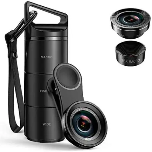 (2020 New Upgraded) Phone Camera Lens, 3 in 1 Cell Phone Lens Kit for iPhone, Samsung, 180°Fisheye Lens, 0.6X Wide Angle Lens, 15X Macro Lens, for TIK Tok Video, Live Show, Video Chat, Vlog, etc (2020 New Upgraded) Phone Camera Lens, 3 in 1 Cell Phone Lens Kit for iPhone, Samsung, 180°Fisheye Lens, 0.6X Wide Angle Lens, 15X Macro Lens, for TIK Tok Video, Live Show, Video Chat, Vlog, etc