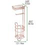 mDesign Freestanding Metal Wire Toilet Paper Roll Holder Stand and Dispenser with Storage Shelf for Cell, Mobile Phone - Bathroom Storage Organization - Holds 3 Mega Rolls - Rose Gold