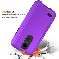 AMENQ Case for LG Aristo 2/LG Aristo 3/LG Tribute Empire/LG Tribute Dynasty/LG Rebel 3 LTE/LG Rebel 4, Heavy Duty Shockproof Silicone Rubber Shell and Anti-Resistant PC Armor Protective Cover(Purple)