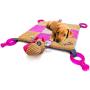 HOUNDGAMES Puppy Toy Mat with Teething Chew Toys (20” x 20”) - Ropes, Squeaker Nose, Plush Padded Sleeping Mat – Durable and Machine Washable - Comfort and Fun, All-in-One