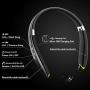 Bluetooth Headphones, BEARTWO Upgraded Foldable Wireless Neckband Headset with Retractable Earbuds, Noise Cancelling Stereo Earphones with Mic for Workout, Running, Driving (with Carry Case)
