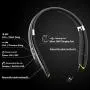 Bluetooth Headphones, BEARTWO Upgraded Foldable Wireless Neckband Headset with Retractable Earbuds, Noise Cancelling Stereo Earphones with Mic for Workout, Running, Driving (with Carry Case)