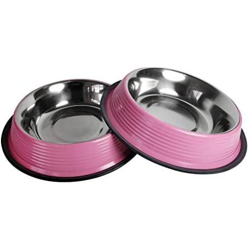 American Pet Supplies Dog Bowls, Set of 2 Non Skid & Non Tip Bowls for Puppies and Dogs