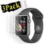 Luminira Compatible Watch 38mm Tempered Glass Screen Protector (Series 3 2 1) [9H Hardness] [Anti-Fingerprint] [Bubble Free] [Only Covers The Flat Area] Compatible Apple 38mm [3-Pack]