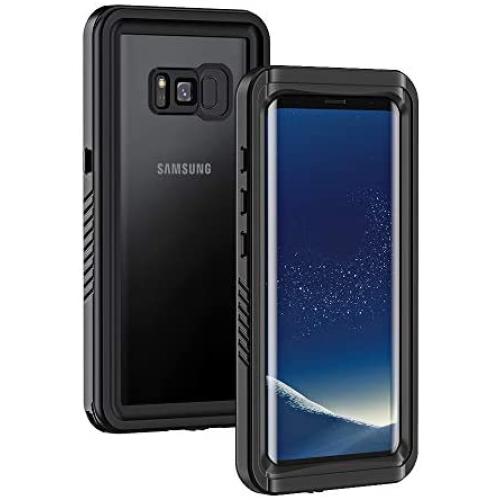 Lanhiem Galaxy S8 Case, IP68 Waterproof Dustproof Shockproof Case with Built-in Screen Protector, Full Body Sealed Underwater Protective Cover for Samsung Galaxy S8 (Black)