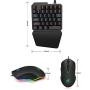 Linkstyle RGB One Handed Gaming Keyboard and Mouse Combo, USB Wired Mechanical Feeling Keypad with Wrist Rest Support, LED Backlit Mouse for Laptop PC Computer Game and Work [35 Keys & Blue Switches]
