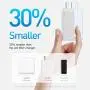 USB C Charger, Baseus 65W 3 Port PD 3.0 [GaN Tech] Type C Fast Charger Adapter Power Delivery Foldable Adapter, USB Wall Charger for MacBook (White)