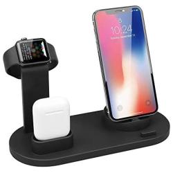 Wireless Charger for Apple Watch, ATETION 3 in 1 Charging Stand Compatible with iWatch Series 5/4/3/2/1, Compatible for AirPods and iPhone 11/Xs/X Max/XR/X/8/8Plus/7/7 Plus /6S Plus