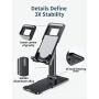 Cell Phone Stand 2020 Upgraded, Phone Stand for Desk YIKA [3X Stable iPhone Stand EXTENSIBLE] Phone Holder Adjustable Fully Foldable Compatible with iPhone/iPad/Tablet, All Phones(4-11")