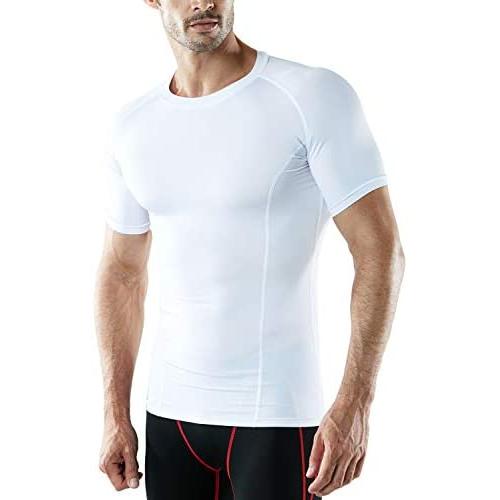 ATHLIO 1 or 3 Pack Mens Cool Dry Short Sleeve Compression Shirts, Sports Baselayer T-Shirts Tops, Athletic Workout Shirt