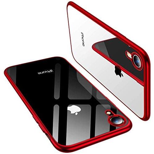 TORRAS Crystal Clear iPhone XR Cases, [10X Anti-Yellowing] [Ultra Thin Slim Fit] Soft Silicone TPU Protective Cover Case for iPhone XR, Red
