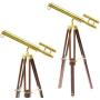 NauticalMart Nautical Brass Double Barrel Tripod Telescope 18Inches