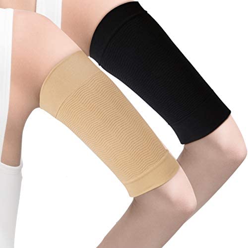 4 Pairs Slimming Arm Sleeves Arm Elastic Compression Arm Shapers Sport Fitness Arm Shapers for Women Girls Weight Loss (Black and Nude Color)