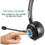 Friencity Trucker Bluetooth Headset for Cell Phones, Wireless Headphone with Microphone, Noise Cancelling Hands-Free Phone Headset for PC Skype Call Center, Charging Base,17h Talk Time, Mute Function