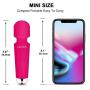 LOVEFUN Mini Wand Massager for Women/Men, Wireless Personal Massager Handheld with 8 Powerful Speeds & 20 Modes, Waterproof, USB Rechargeable Wand Massage for Back Neck Shoulder Legs, Quiet -Rose