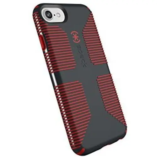 Speck Products CandyShell Grip iPhone SE 2020 Case/iPhone 8/7/6S/6 - Charcoal Grey/Dark Poppy Red Speck Products CandyShell Grip iPhone SE 2020 Case/iPhone 8/7/6S/6 - Charcoal Grey/Dark Poppy Red