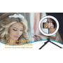 Ring Light with Tripod Stand, Oternal 10 Inches LED Ring Light for Phone, 3 Light Modes, 10 Brightness Levels, Adjustable Phone Holder, Ideal Accessory for Video, Streaming, Selfies, Make up