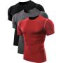 Neleus Mens 3 Pack Athletic Compression Under Base Layer Sport Shirt