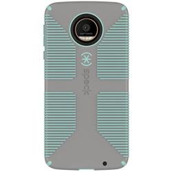 Speck Products CandyShell Grip Case for Moto Z Droid Smartphone, Sand Grey/Aloe Green