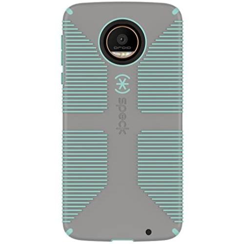 Speck Products CandyShell Grip Case for Moto Z Droid Smartphone, Sand Grey/Aloe Green