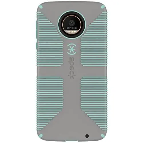 Speck Products CandyShell Grip Case for Moto Z Droid Smartphone, Sand Grey/Aloe Green
