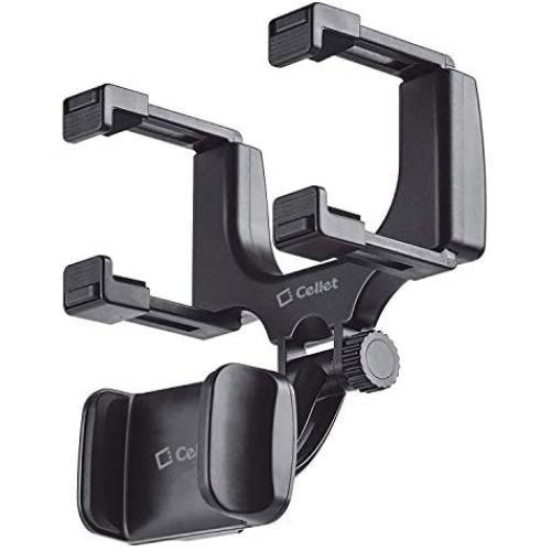 Cellet Vehicle Rear View Mirror Phone Holder Mount Universal Smartphone Cradle Compatible to iPhone 11/11 Pro Xr Xs Max X 8 Plus Note 10 9 Galaxy S20 S20+ 5G S10 Plus S9 S8 Google Pixel 4 3 XL GPS LG