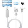 ZFKJERS 3 in 1 Phone to HDMI Cable, Mirroring Cellphone Screen to TV/Projector/Monitor Adapter, 1080P Resolution for iOS and Android Devices (Silver)
