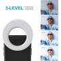 QIAYA Selfie Light Ring Lights LED Circle Light Cell Phone Laptop Camera Photography Video Lighting Clip On Rechargeable