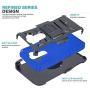 CasemartUSA Phone Case for [LG Aristo 5], [Refined Series][Blue] Shockproof Protective Cover with Built-in Kickstand & Swivel Belt Clip Holster for LG Aristo 5 (T-Mobile, Metro, Sprint)