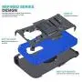 CasemartUSA Phone Case for [LG Aristo 5], [Refined Series][Blue] Shockproof Protective Cover with Built-in Kickstand & Swivel Belt Clip Holster for LG Aristo 5 (T-Mobile, Metro, Sprint)