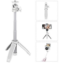 Mini Portable Camera Tripod, for iPhone/Samsung/Google Smartphone Clamp/Action Cam, Lightweight White Handle Travel Tripod, 1/4" Vlog Camera Table Tripod Stand Video Shooting Photography Accessories