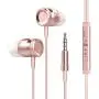 Wired Headphone Metal Earbuds by Amasing Noise Cancelling Stereo Heave Bass Earphones with Micphone Mic with Volume Control，in Ear Headphones Magnetic Design for iPhone 5 6 Pink Samsung M9