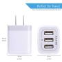 Wall Charger, USB Charger Adapter, Ailkin 3.1A/3Pack Muti Port Fast Charging Station Power Charge Base Block Plug Replacement for Phone 11Pro Max/X/8/7 Plus, Samsung S9/S8/S7, Kindle Fire USB Plug
