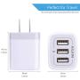 USB Charger Cube, Wall Charger Plug, Ailkin 3.1A 3-Muti Port USB Adapter Power Plug Charging Station Box Base Replacement for iPhone 11 Pro Max/X/8/7, iPad, Samsung Phones and More USB Charging Block