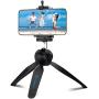 Fugetek Mini Tripod Table Top Stand and Phone Mount, Compact, Travel Ready, Use with FaceTime, Video Calls, Compatible with Gopro, Smartphones, iPhone, Samsung, Compact Cameras, DSLRs, Selfie Stick